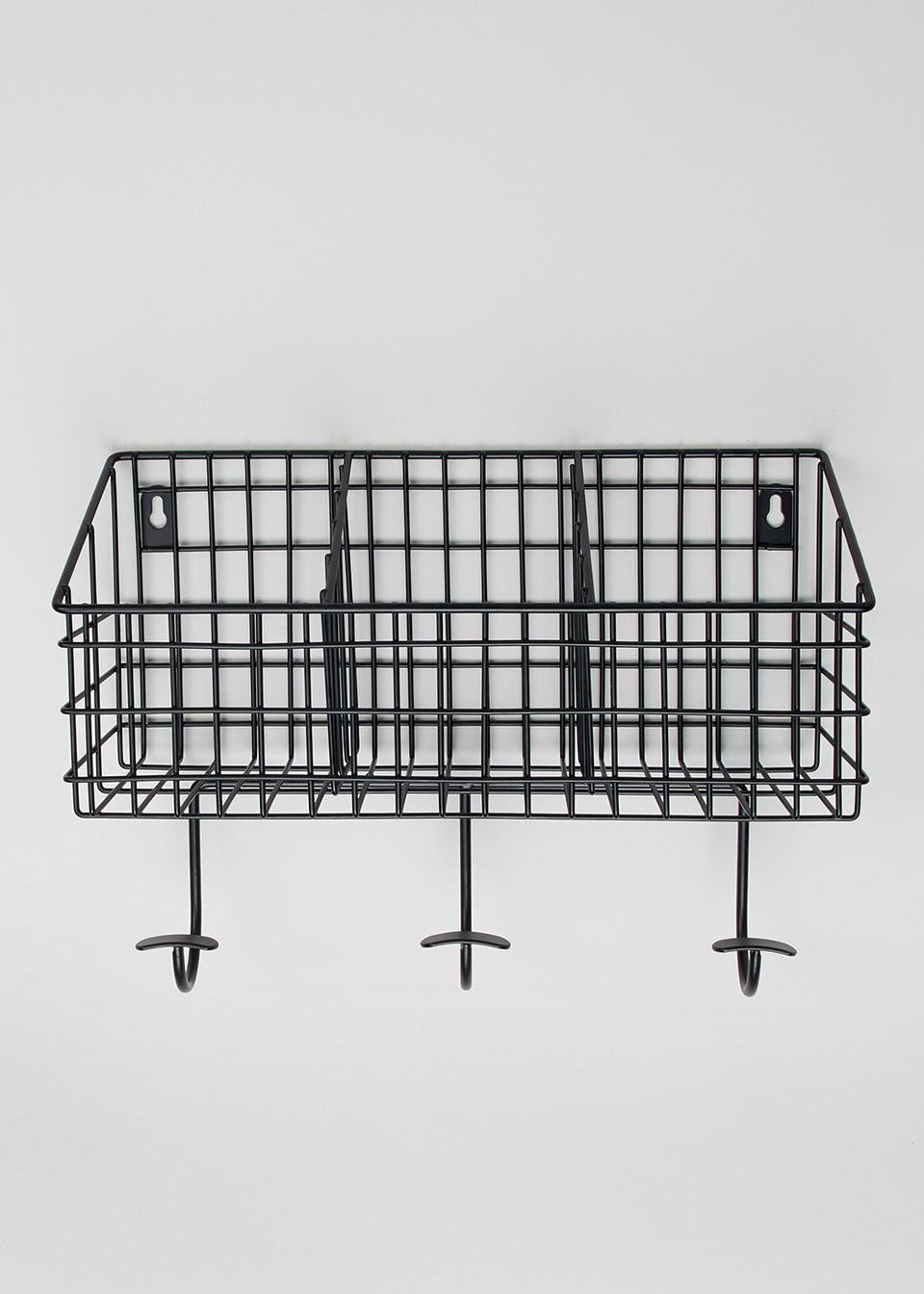 Wire Kitchen Shelf with Hooks (33cm x 24cm x 12cm)