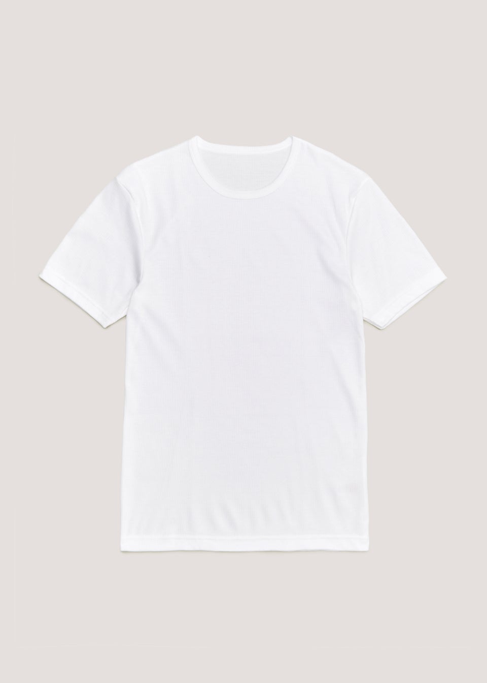 White Crew Neck Thermal T-Shirt