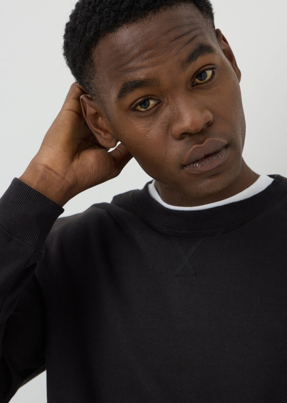 Black Essential Crew Neck Sweatshirt