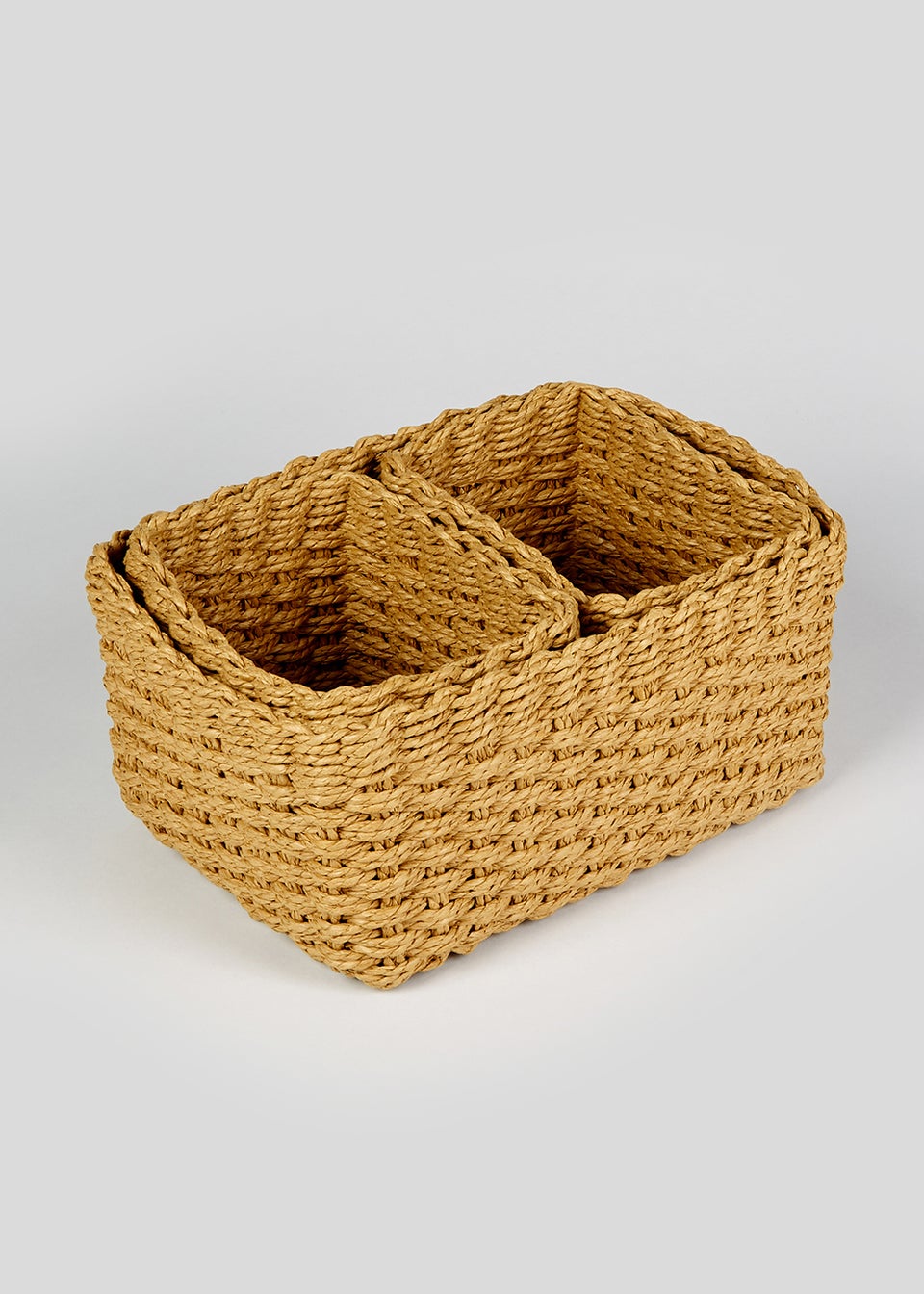 Set of 3 Natural Paper Rope Storage Baskets