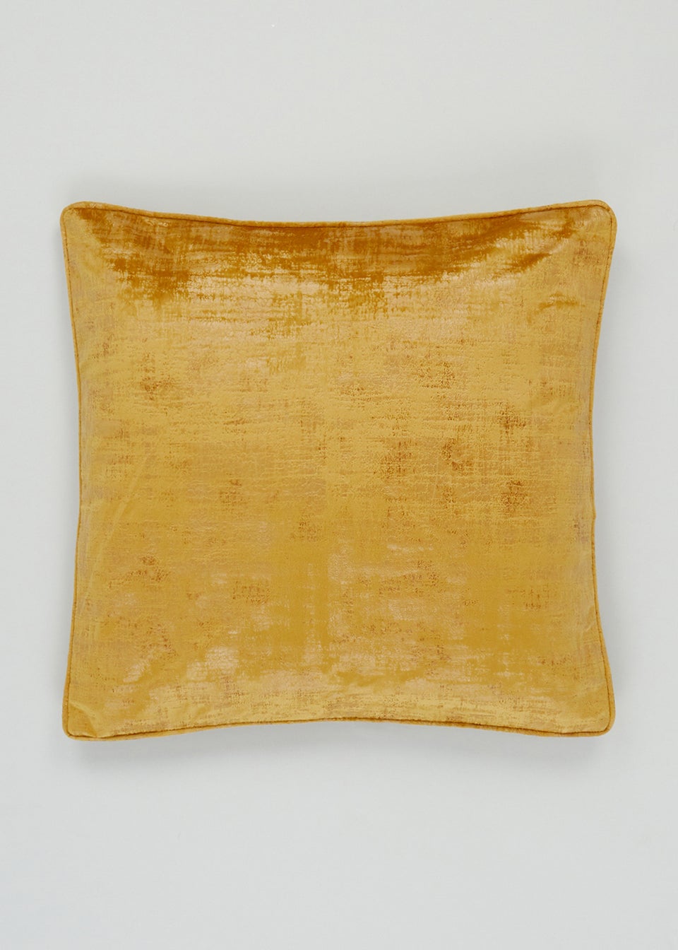 Ochre Velvet Foil Cushion (50cm x 50cm)