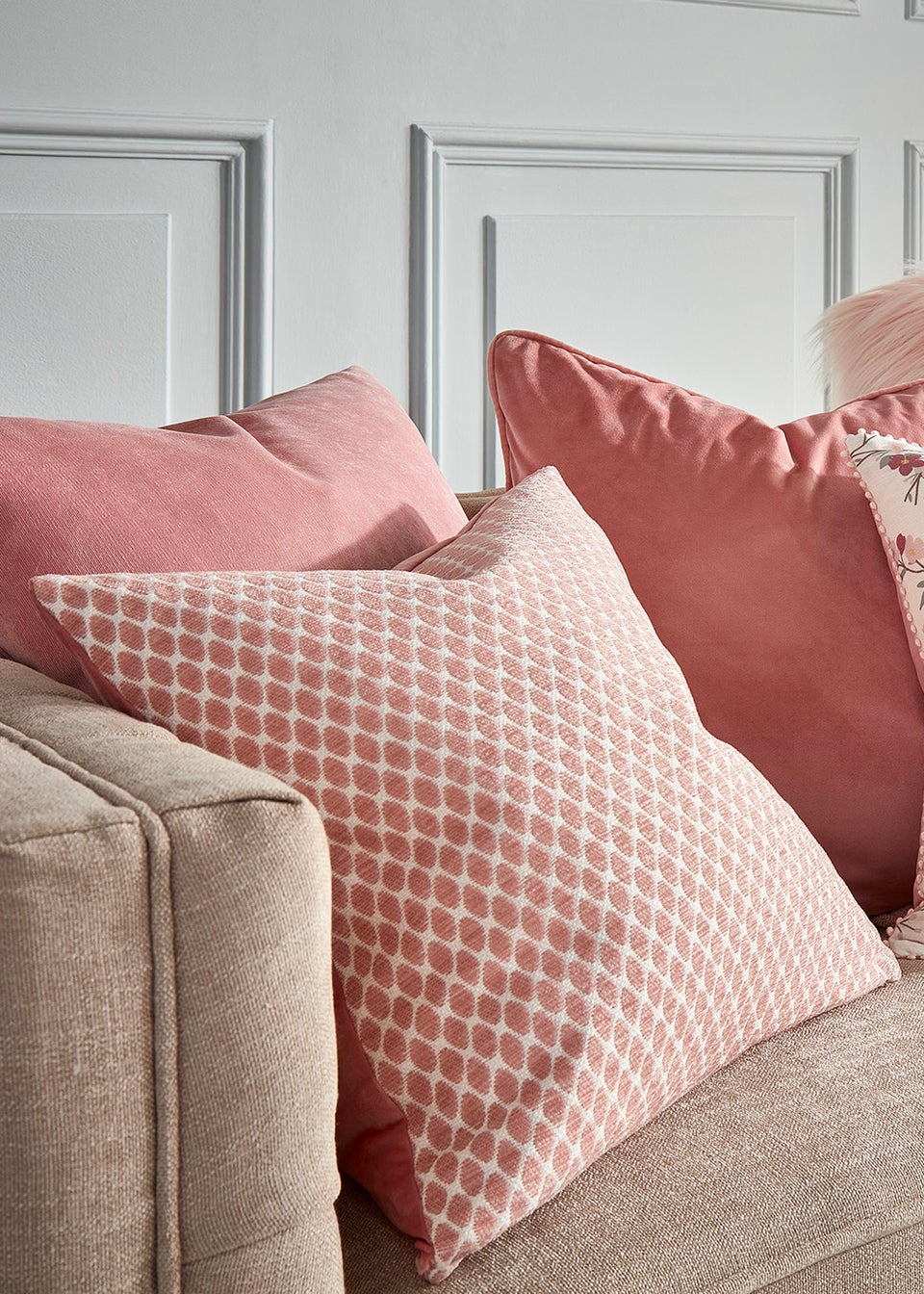 Pink cushions matalan clearance