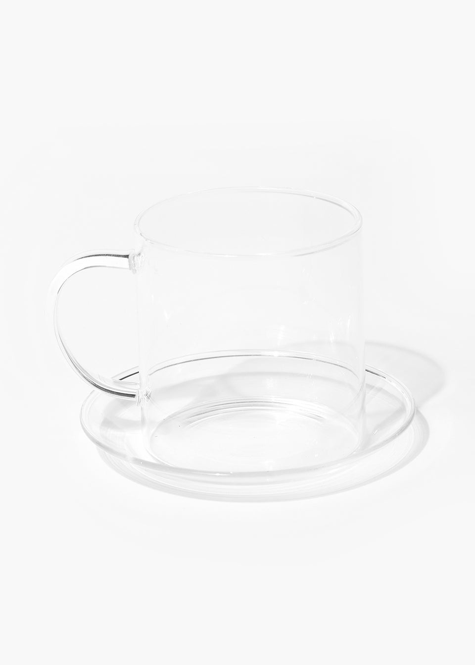 Glass Mug & Saucer