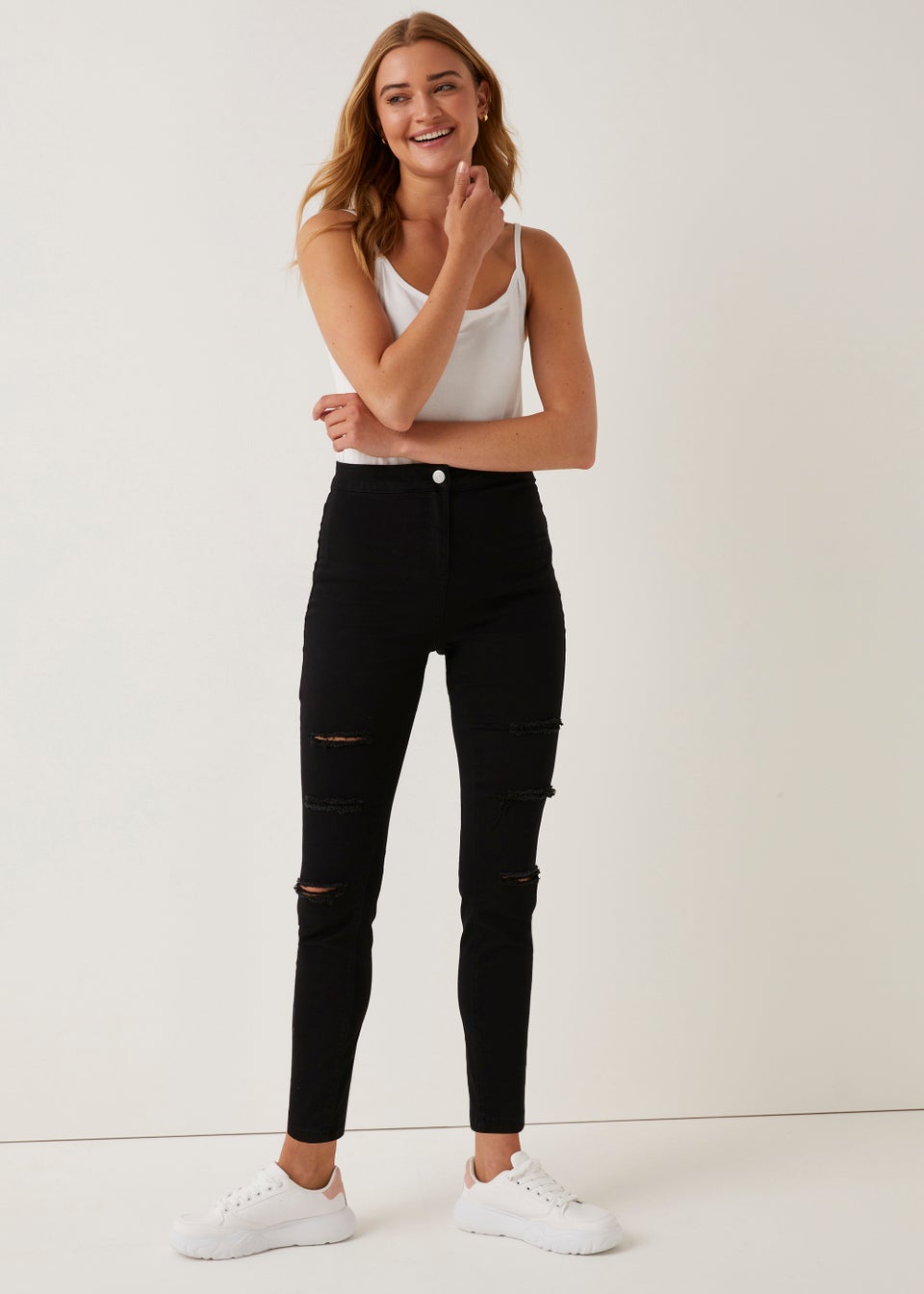 Jessie Black Ripped High Waisted Jeans