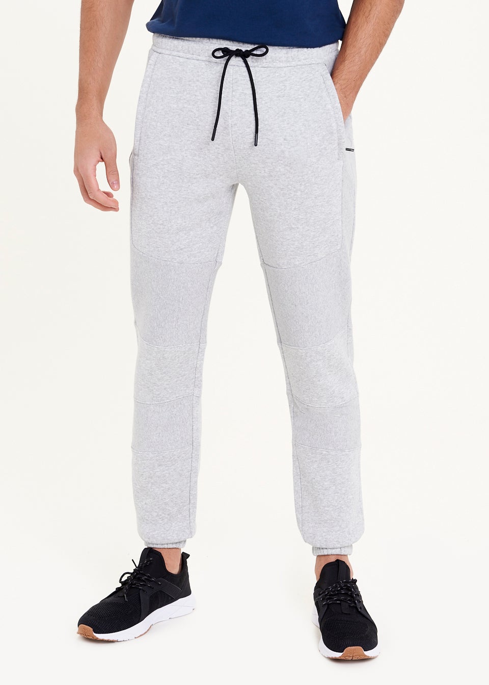 US Athletic Grey Cuffed Panel Joggers