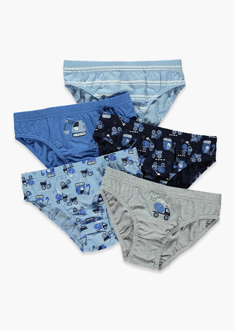Boys 5 Pack Digger Print Briefs (2-9yrs)
