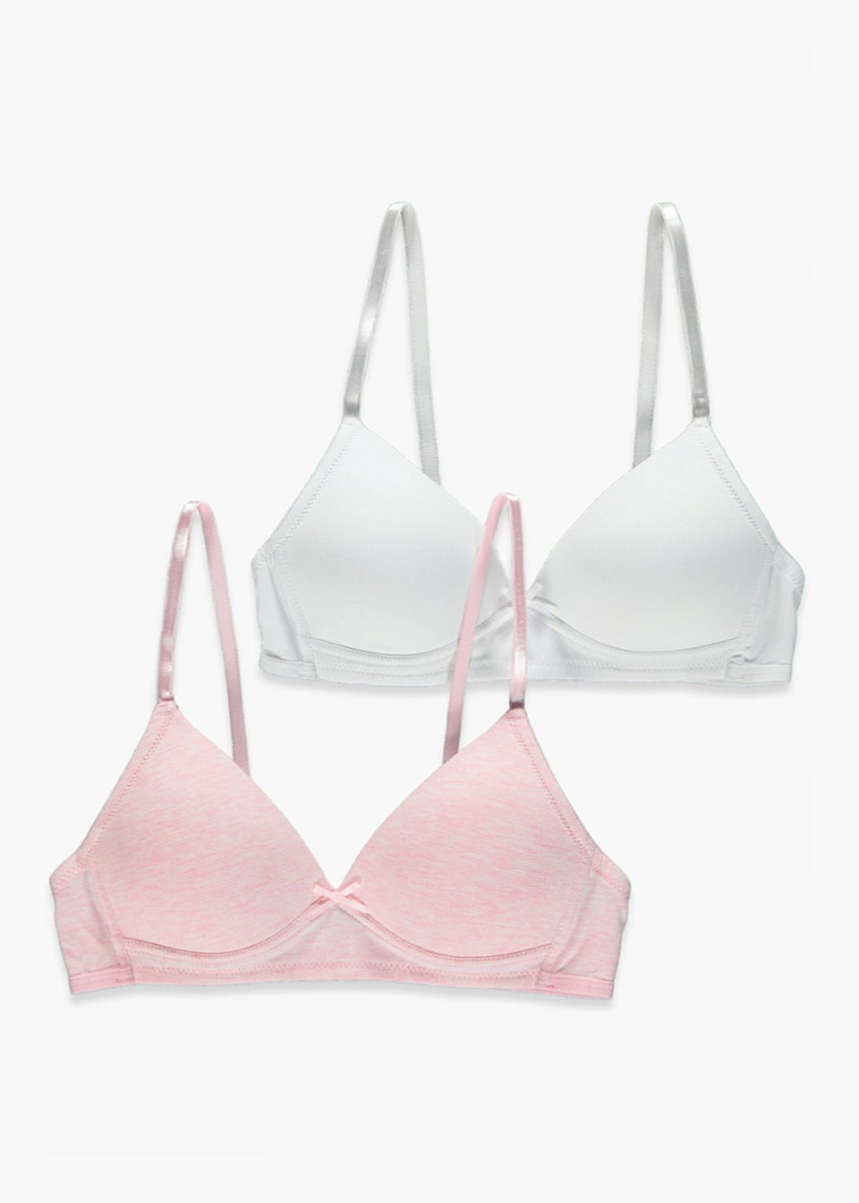 Girls 2 Pack Moulded First Bras (28AA-34A) - Matalan