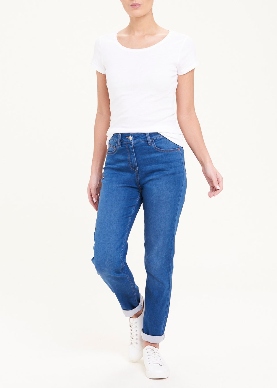 Papaya Petite Jolie Mid Wash Relaxed Skinny Jeans