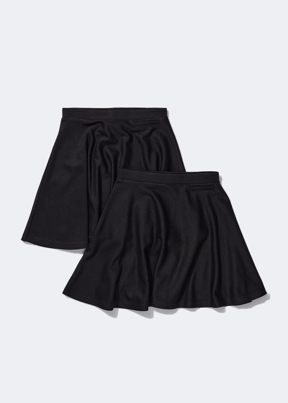 Girls 2 Pack Black Jersey School Skirts (4-16yrs)