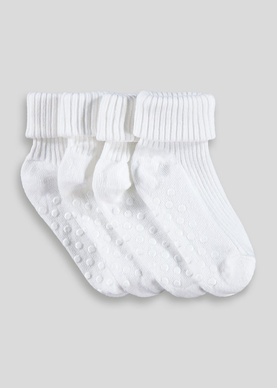 4 Pack White Ribbed Baby Socks (Newborn-12mths)
