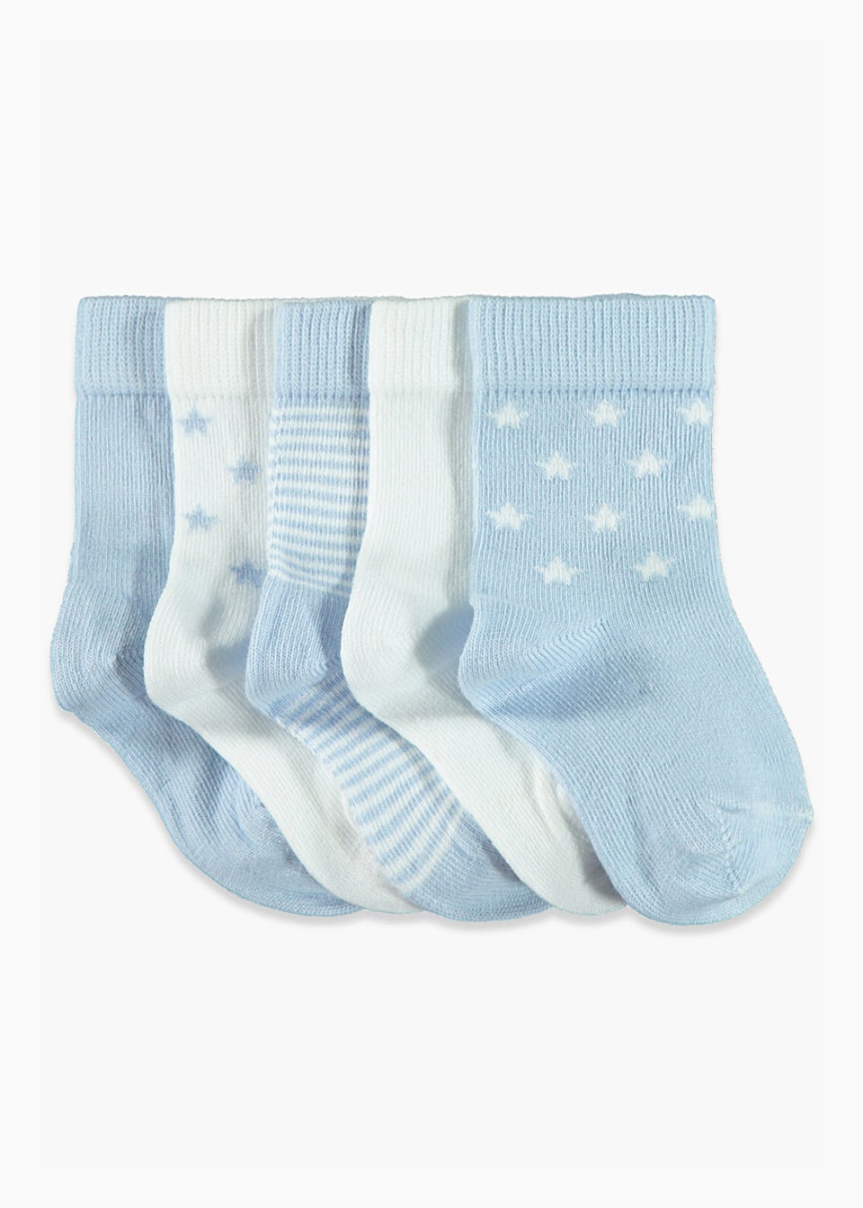 5 Pack Blue Star & Stripe Baby Socks (Newborn-12mths)