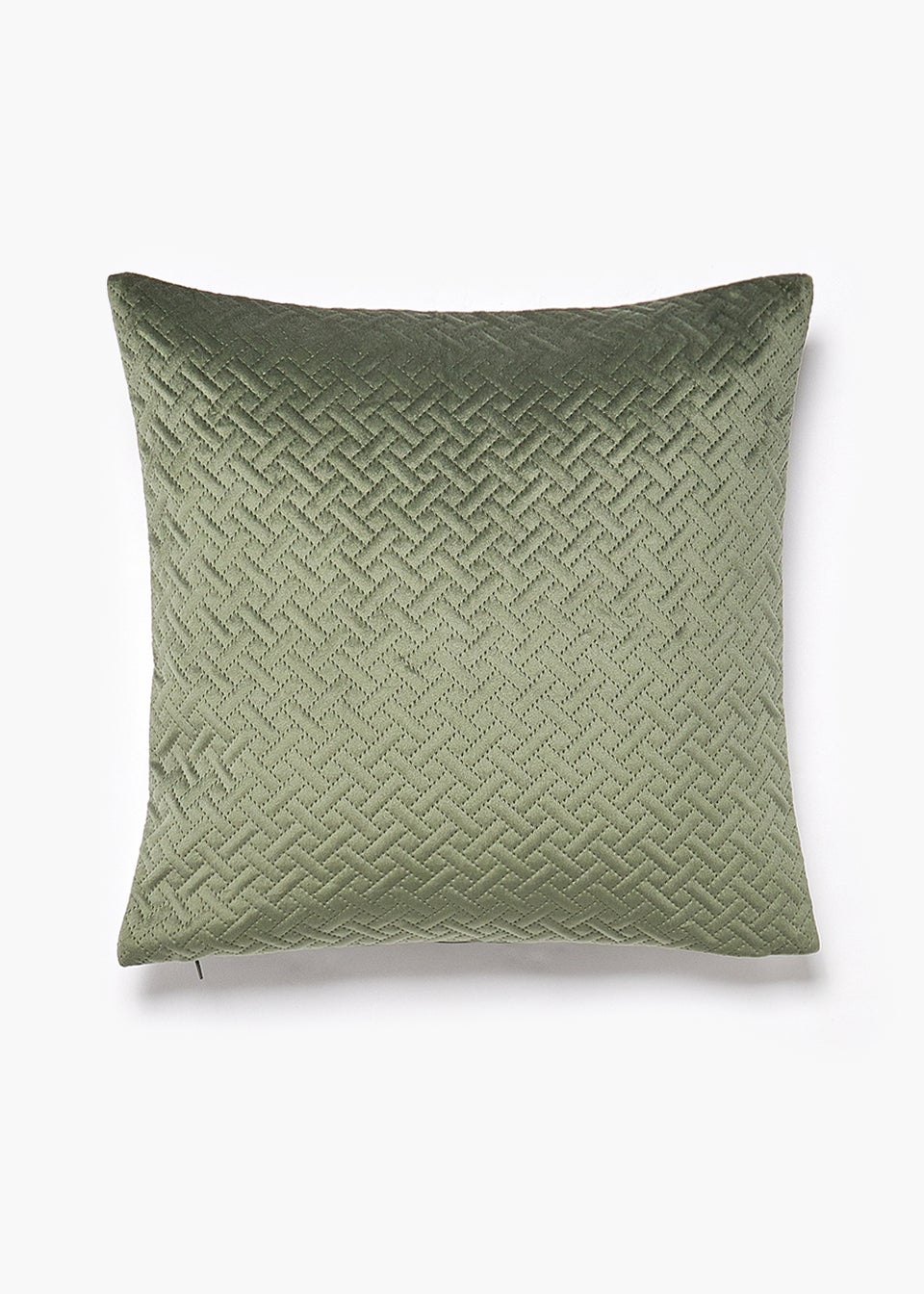 Green Pinsonic Velvet Cushion (45cm x 45cm) Matalan