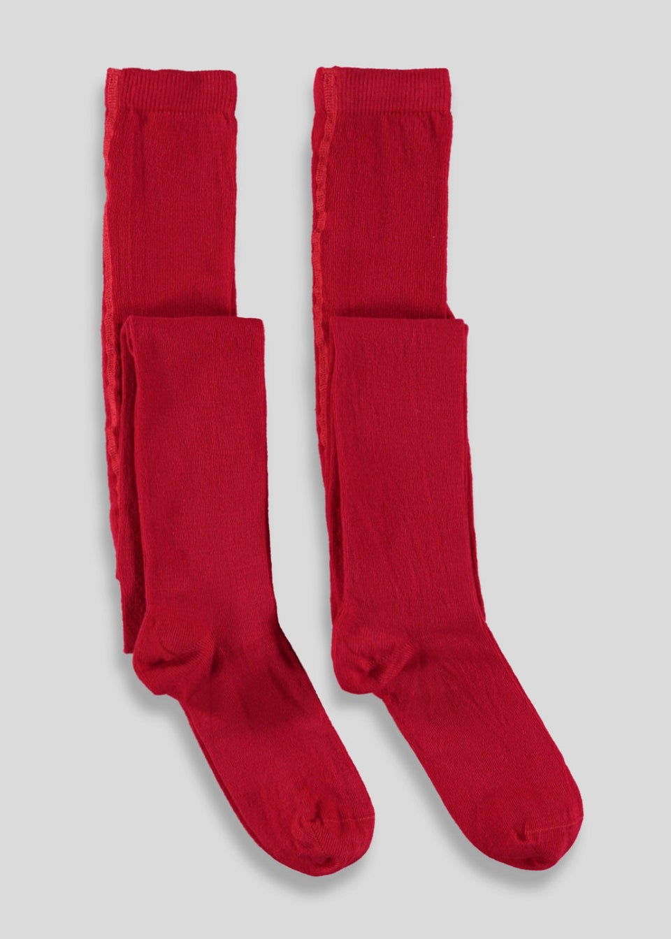 Girls 2 Pack Red Cotton Tights (2-11yrs)