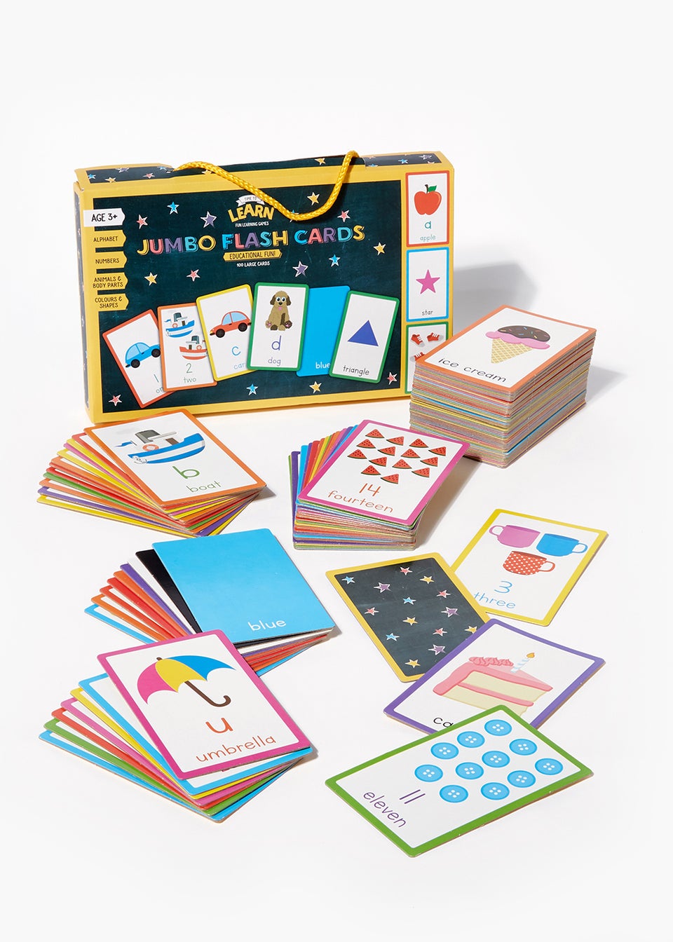 Kids Learn Jumbo Flash Card Set (20cm x 16cm x 4cm)