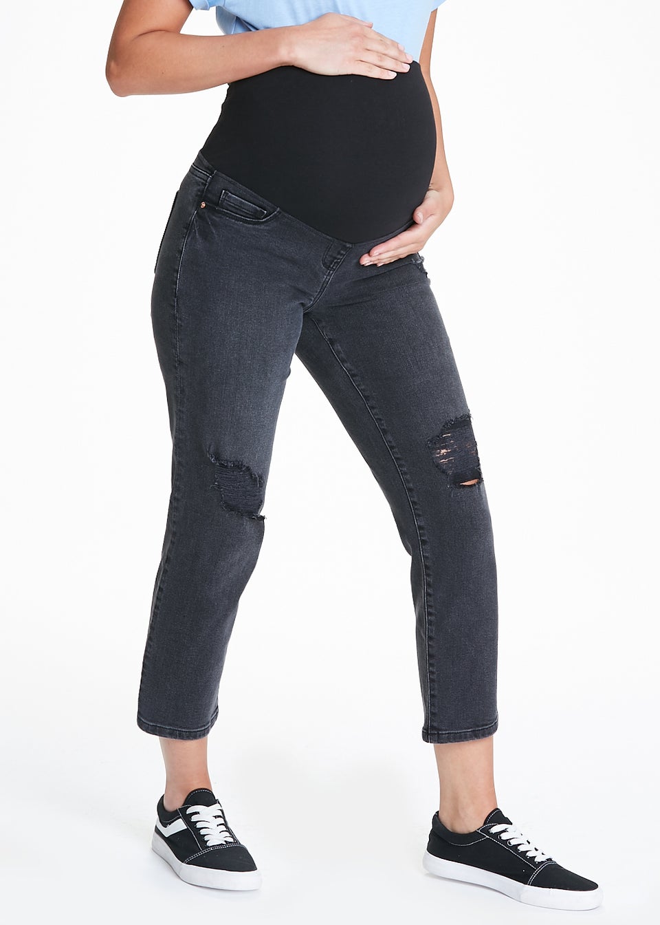 Maternity Ava Black Over Bump Mom Jeans