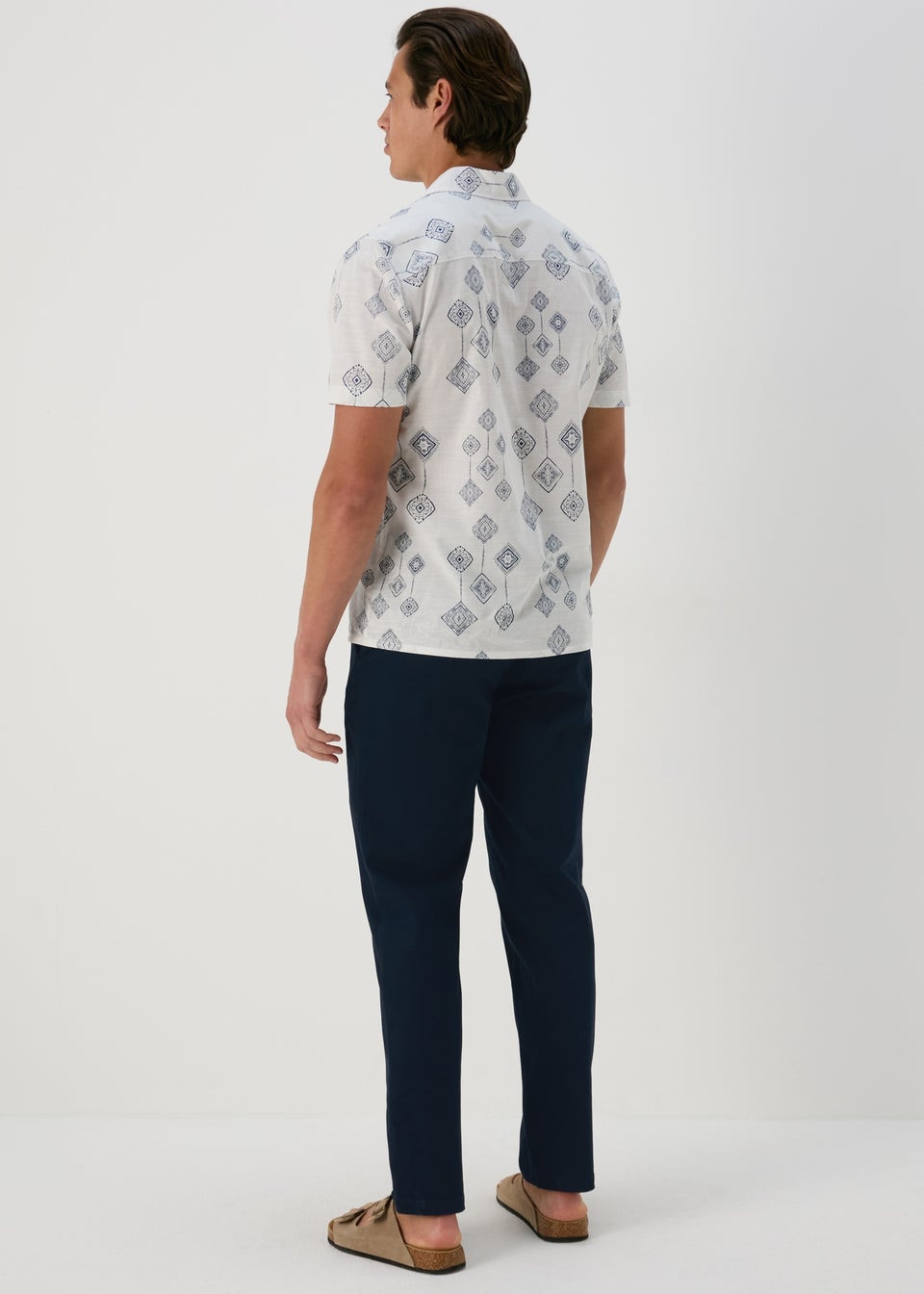 Navy Straight Fit Stretch Chinos