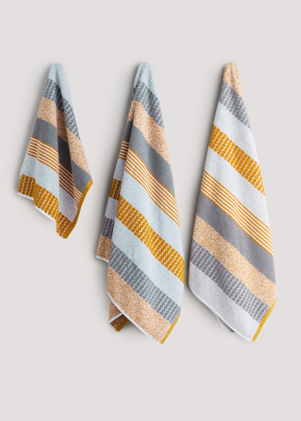 Yellow Stripe 100% Cotton Towels
