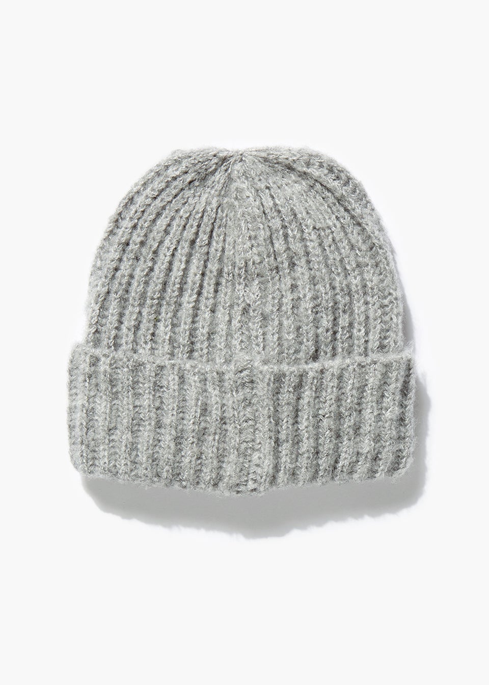 Girls Grey Ribbed Beanie Hat (7-13yrs)