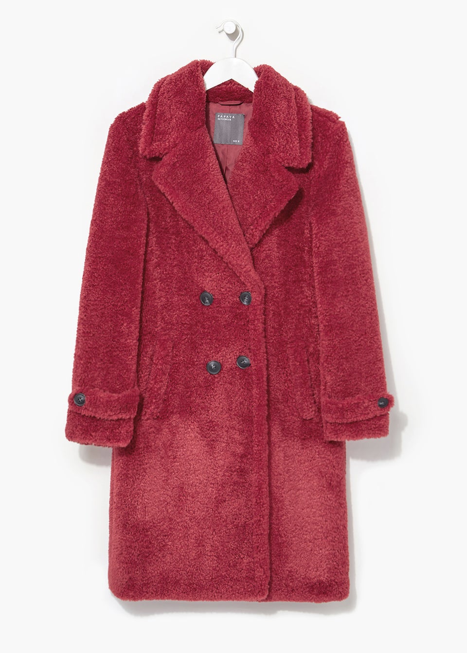 Pink Teddy Fleece Double Breasted Coat