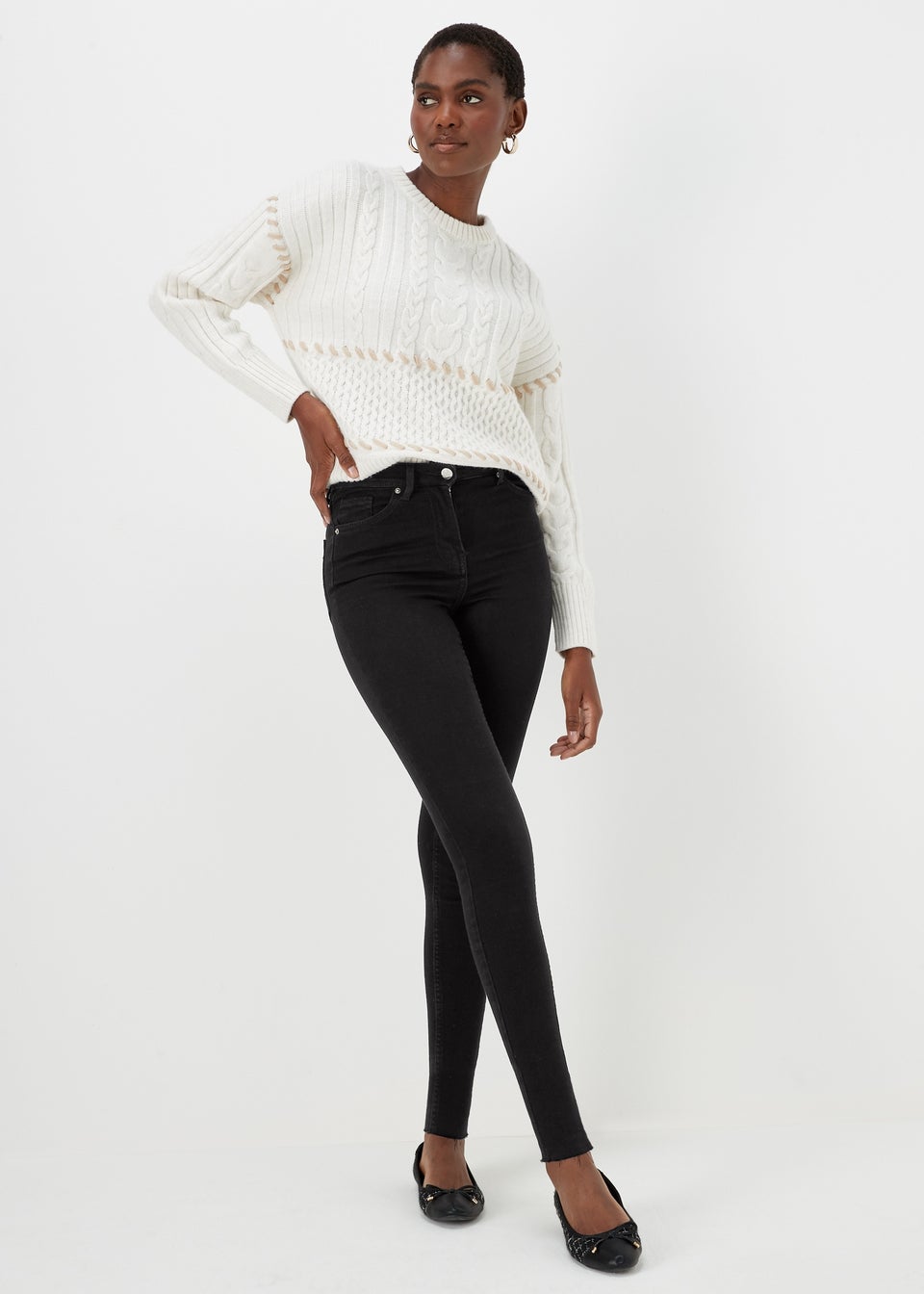 Black ankle grazer jeans outlet