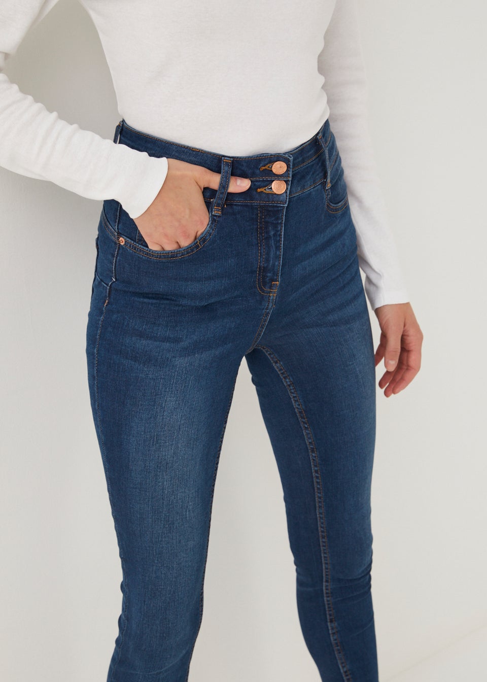 April Dark Wash Push Up Super Skinny Jeans (Long Length) - Matalan