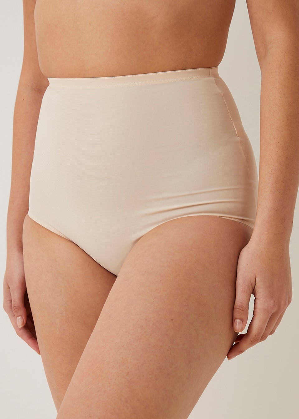 Nude High Waisted Medium Support Control Knickers - Matalan