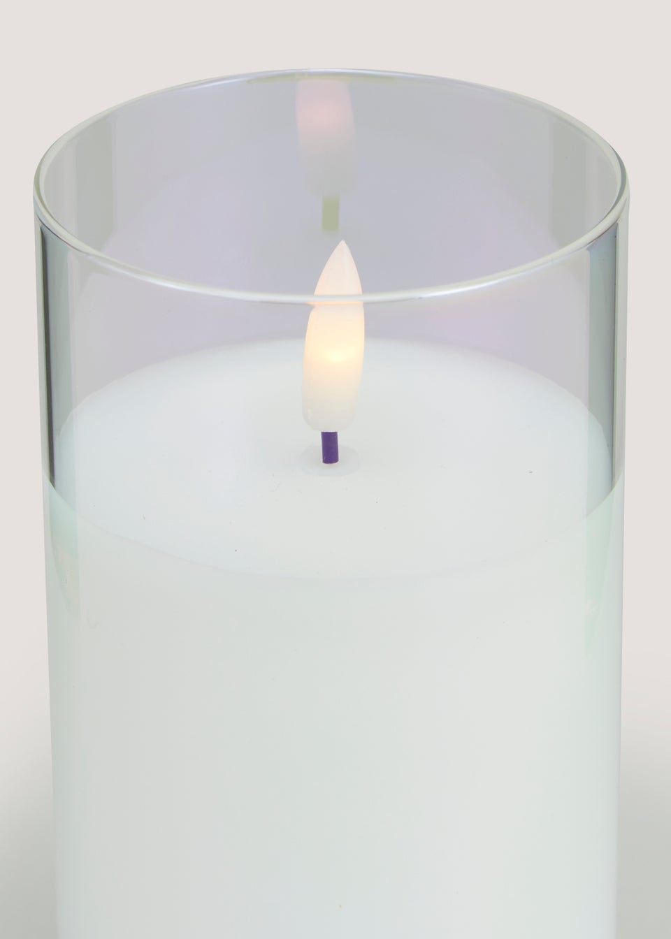 Large Glass LED Lustre Candle (7.5cm x 15cm)