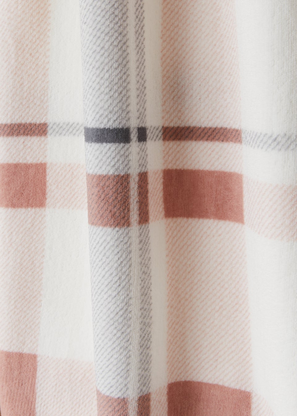 Pink Check Fleece Throw Blanket (130cm x 150cm)