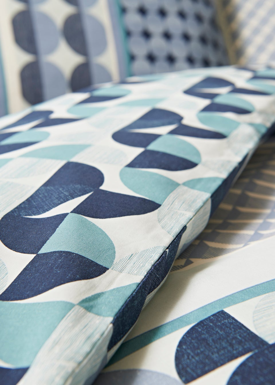Blue Geometric Print Duvet Cover