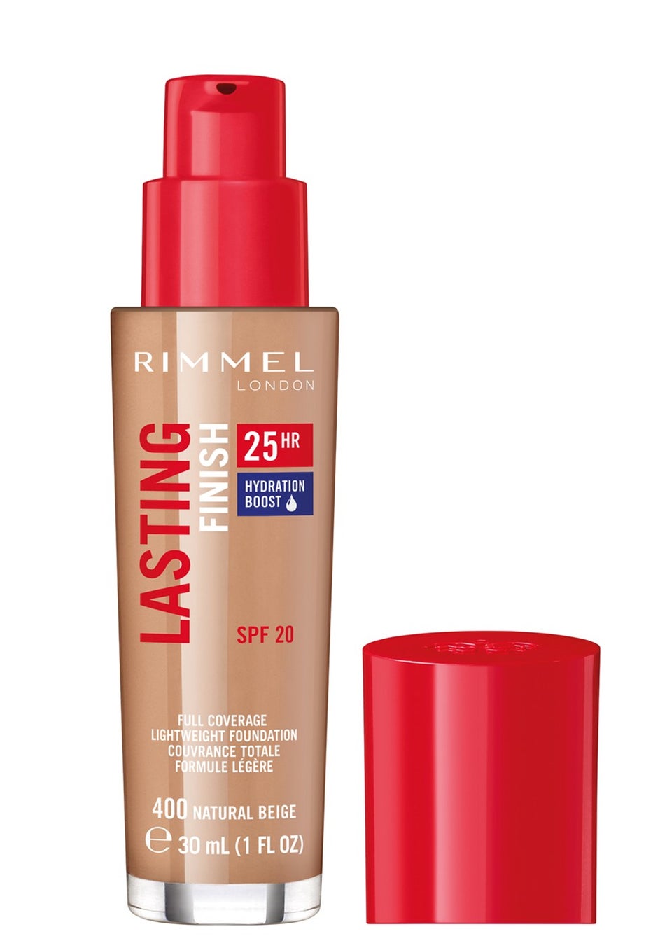 Rimmel London Lasting Finish 25Hr Foundation SPF20 - 400 Natural Beige (50ml)