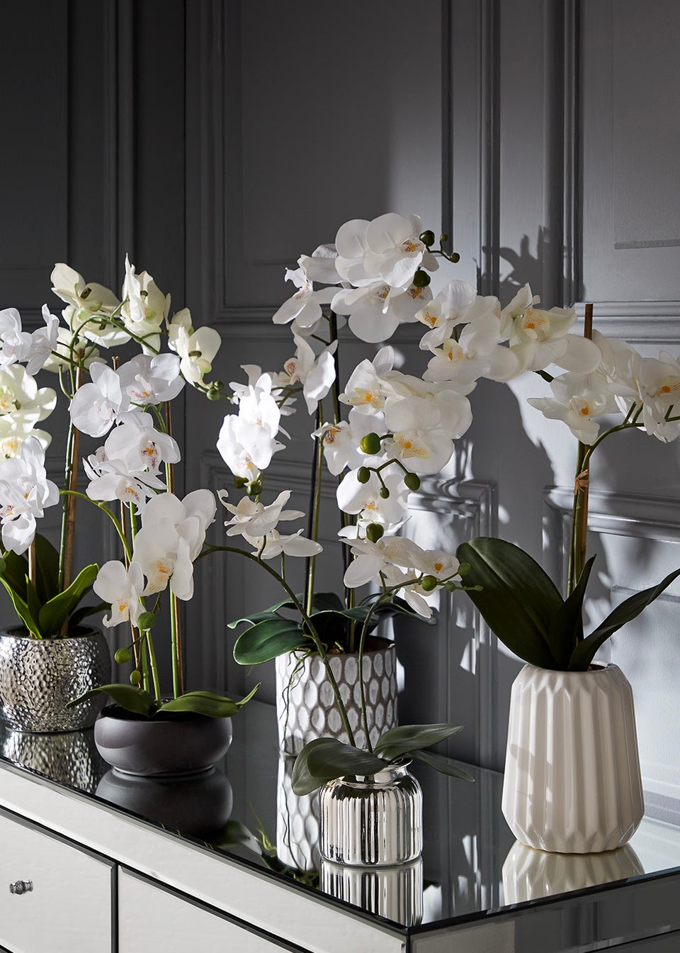 Orchid in White Ceramic Pot (60cm)