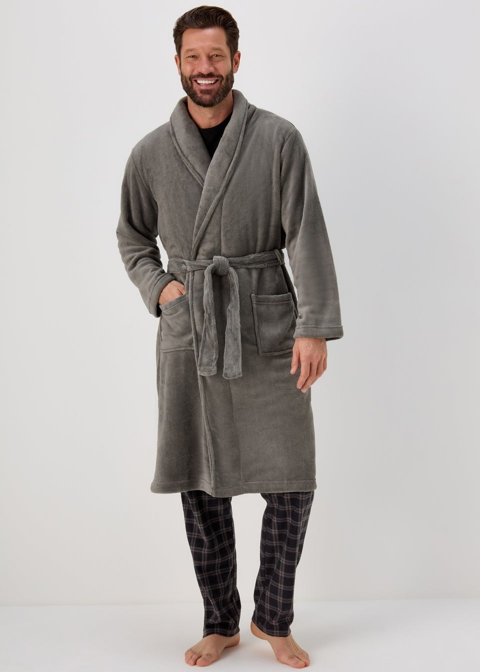Men's Robe and Shorts Set, Lightweight Blue Cotton, Classic Pajamas, Summer  Travel Dressing Gown