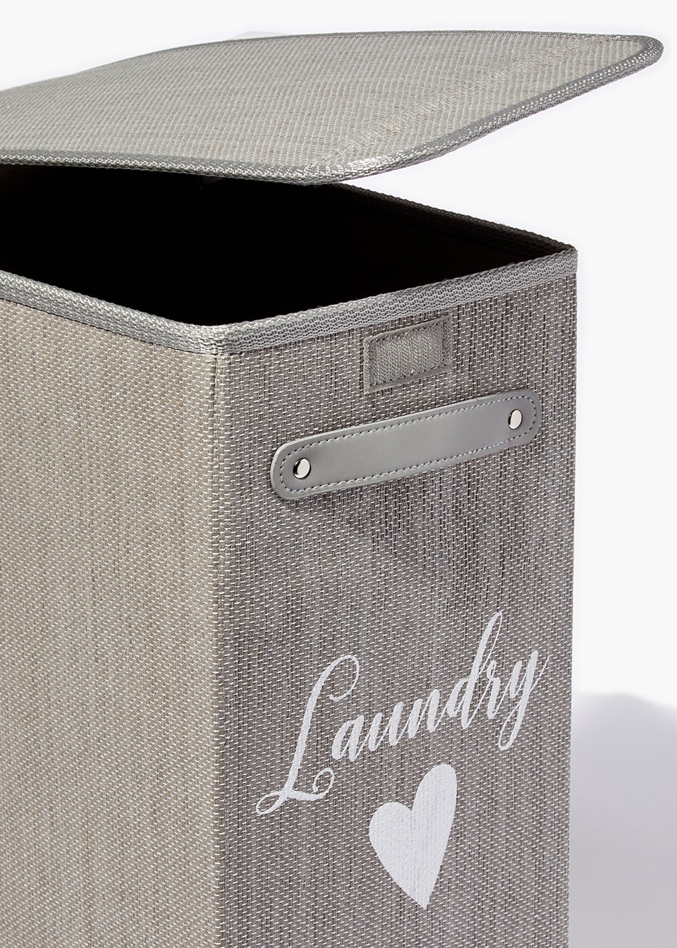 Grey Narrow Laundry Basket (40cm x 21cm x 60cm)