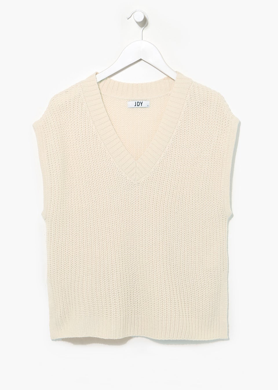 JDY Beige Knitted Tabard Jumper