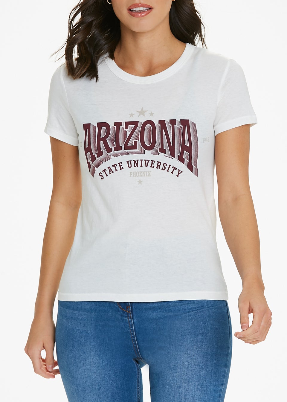 JDY White Arizona Slogan T-Shirt