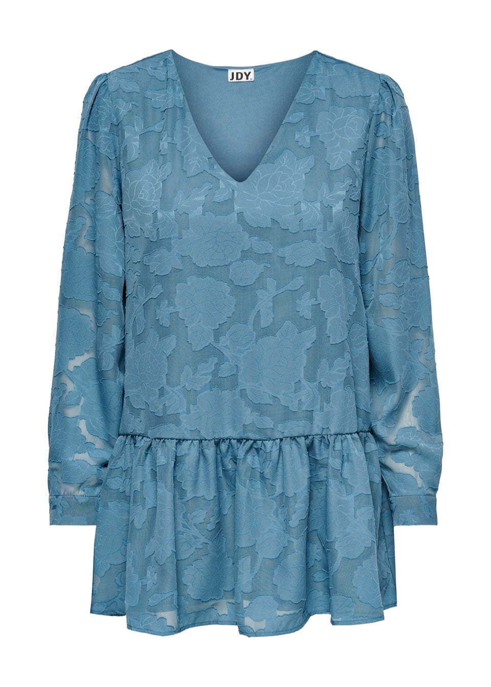 JDY Blue Satin Tunic Top