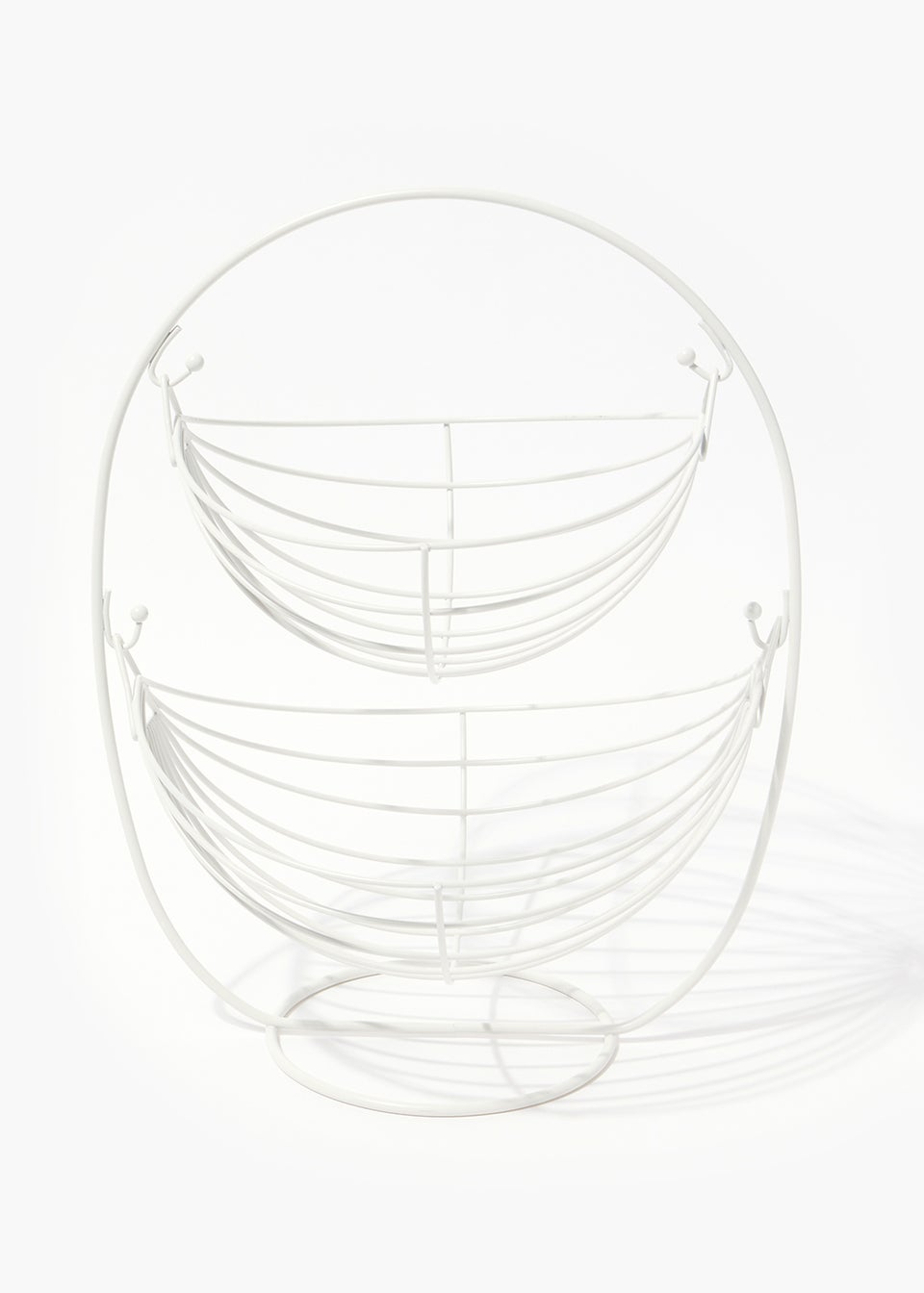 White Wire Two Tier Fruit Basket (40cm x 30cm x 25cm)