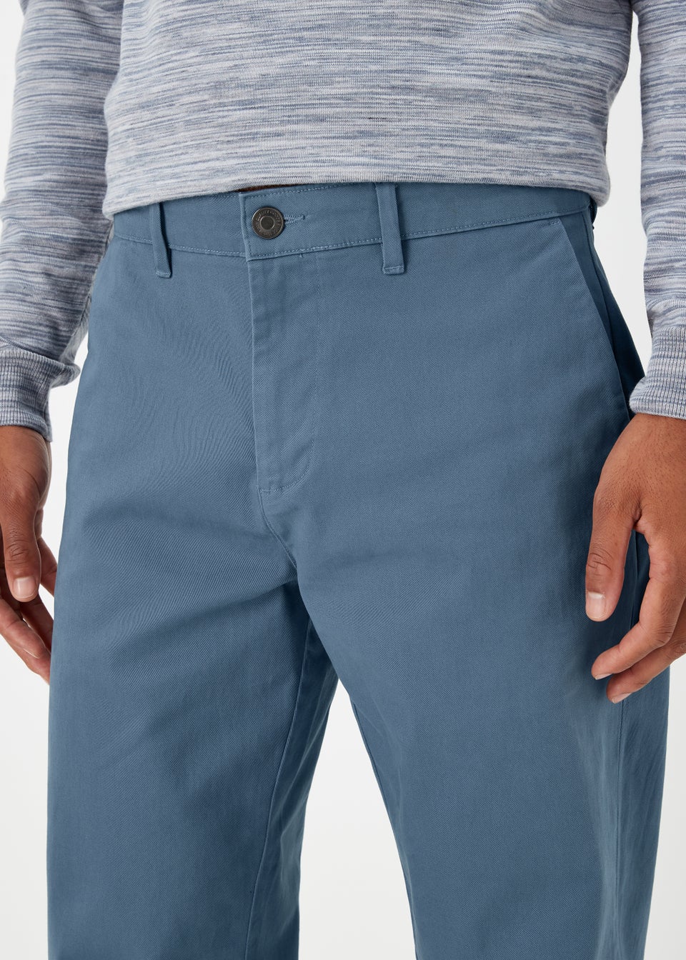 Blue Straight Fit Stretch Chinos - Matalan