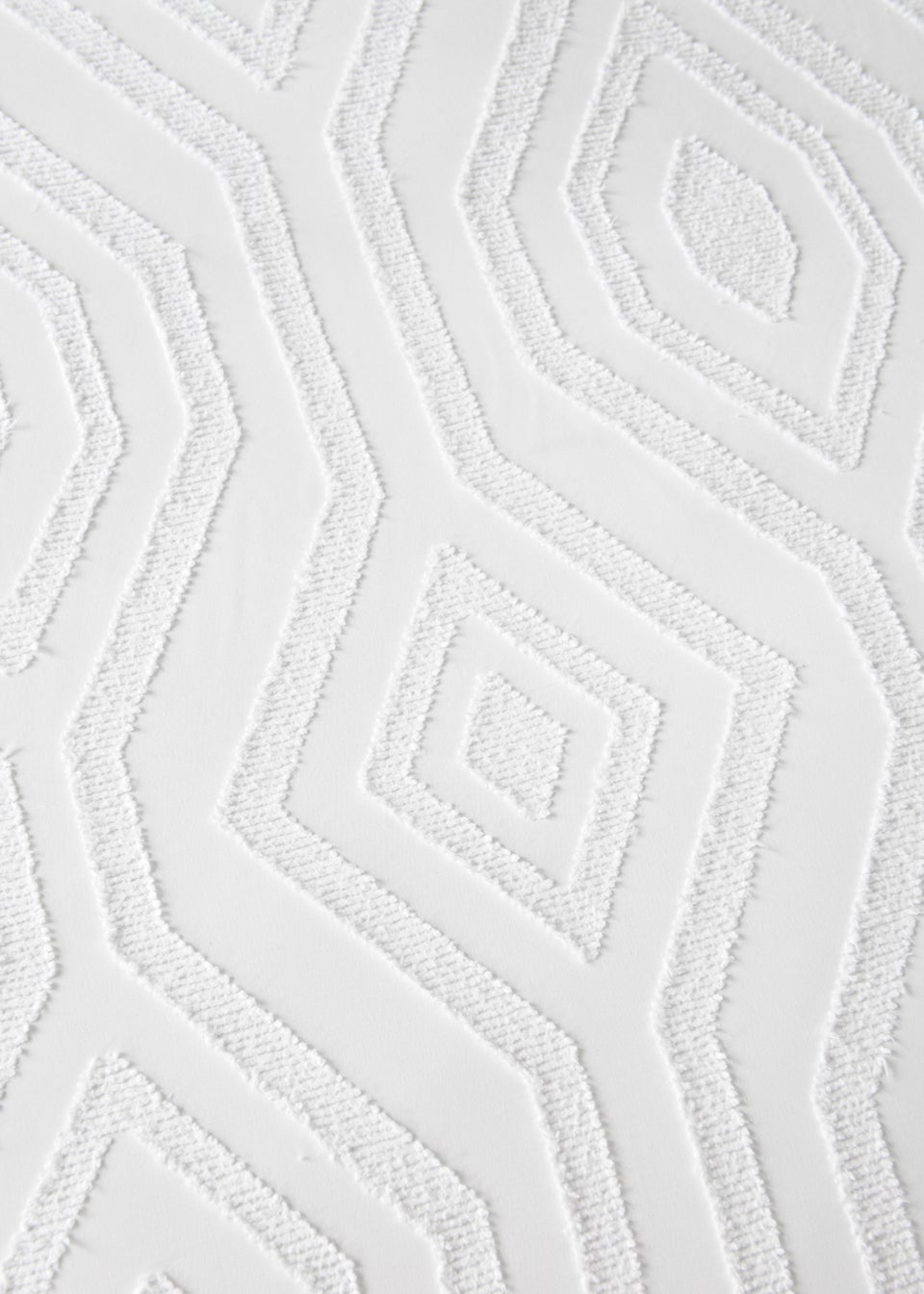 White Geometric Tufted Duvet Cover - Matalan