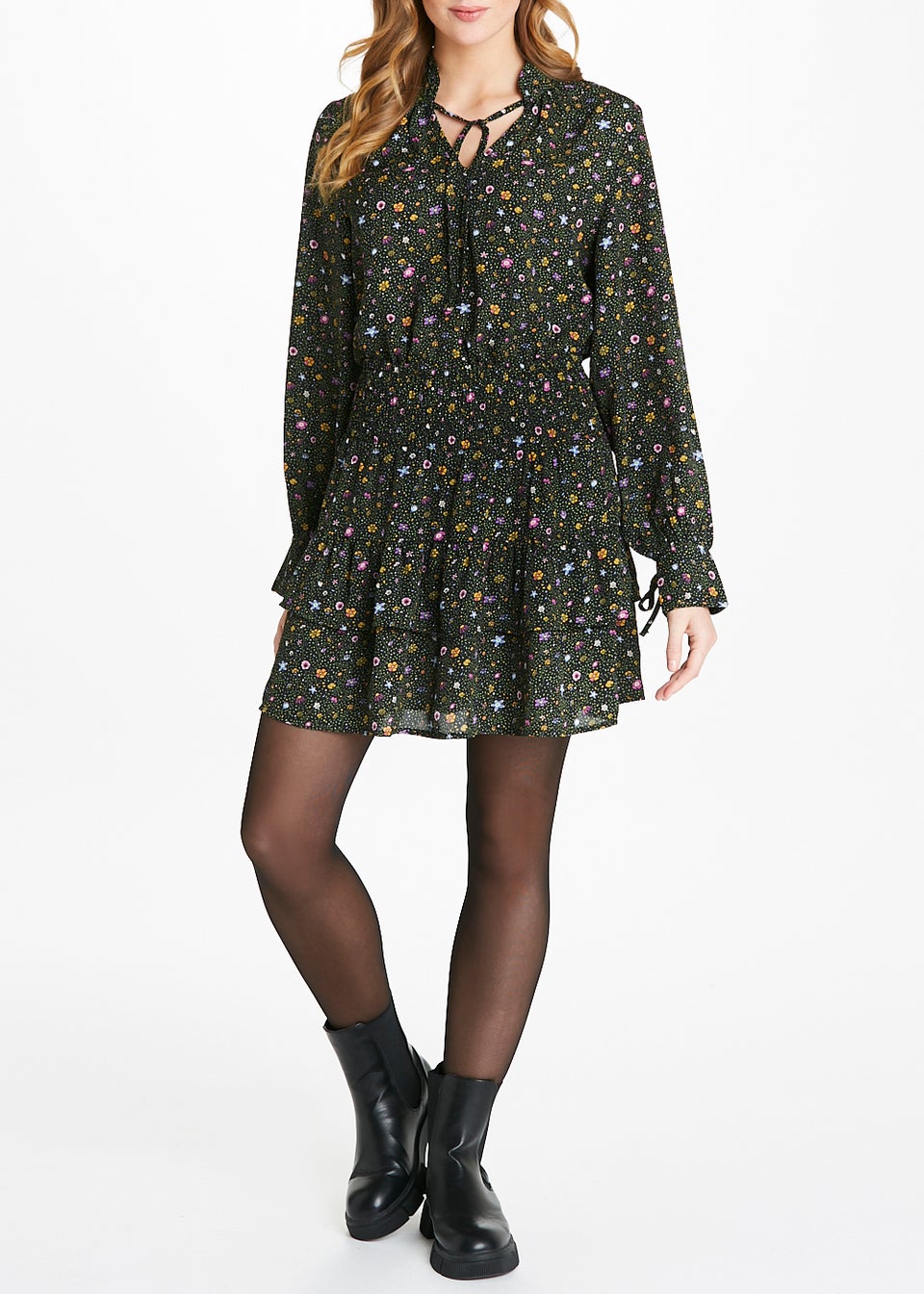JDY Gaucho Black Floral Co-Ord Mini Skirt