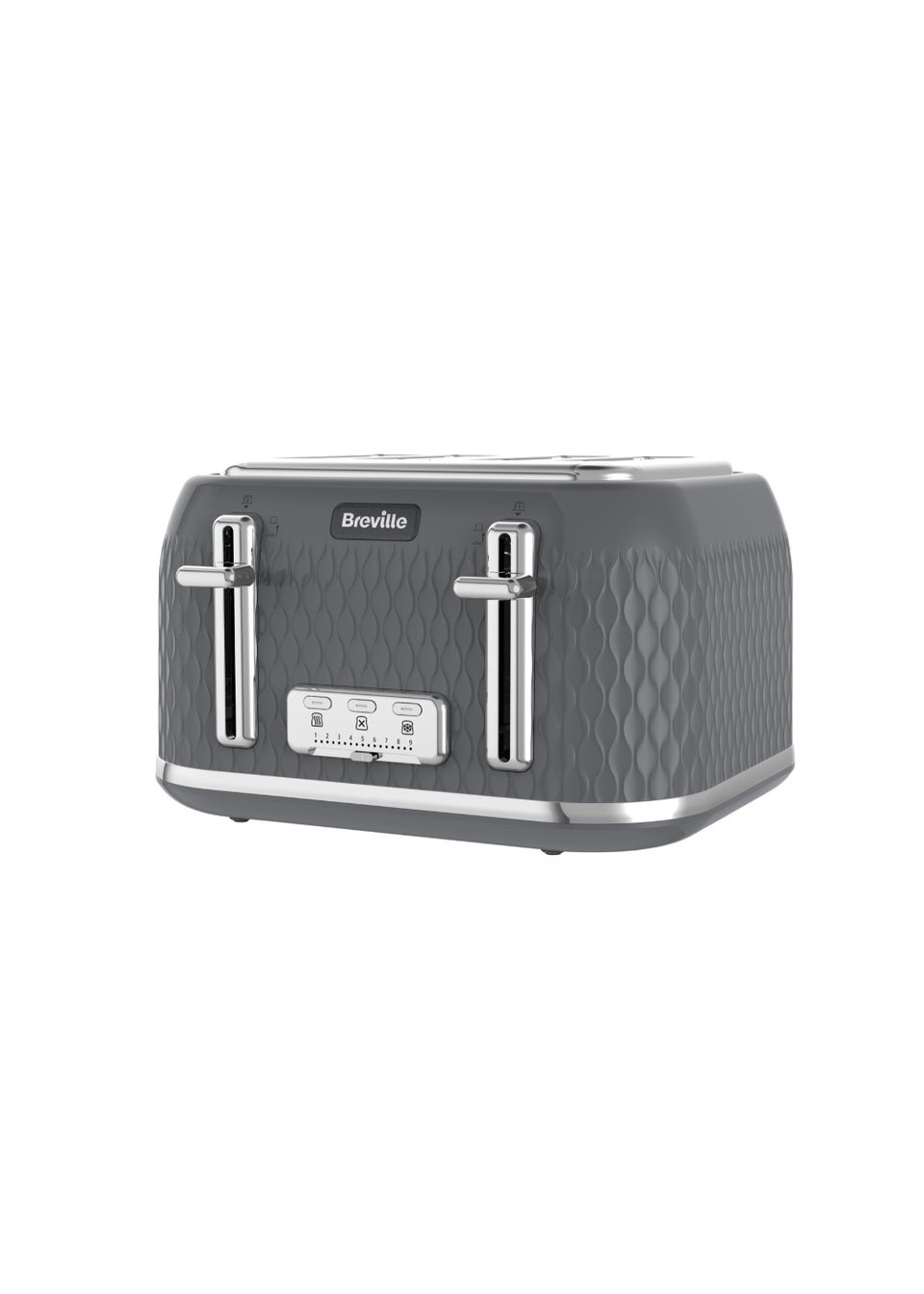 Breville Curve 4 Slice Toaster Grey and Chrome 21cm x 31cm x 34.1cm Matalan