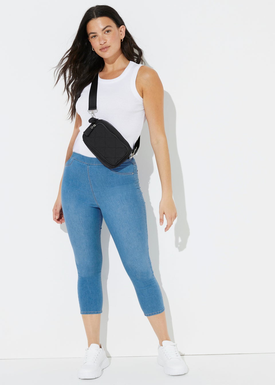 Rosie Bright Blue Cropped Pull On Jeggings