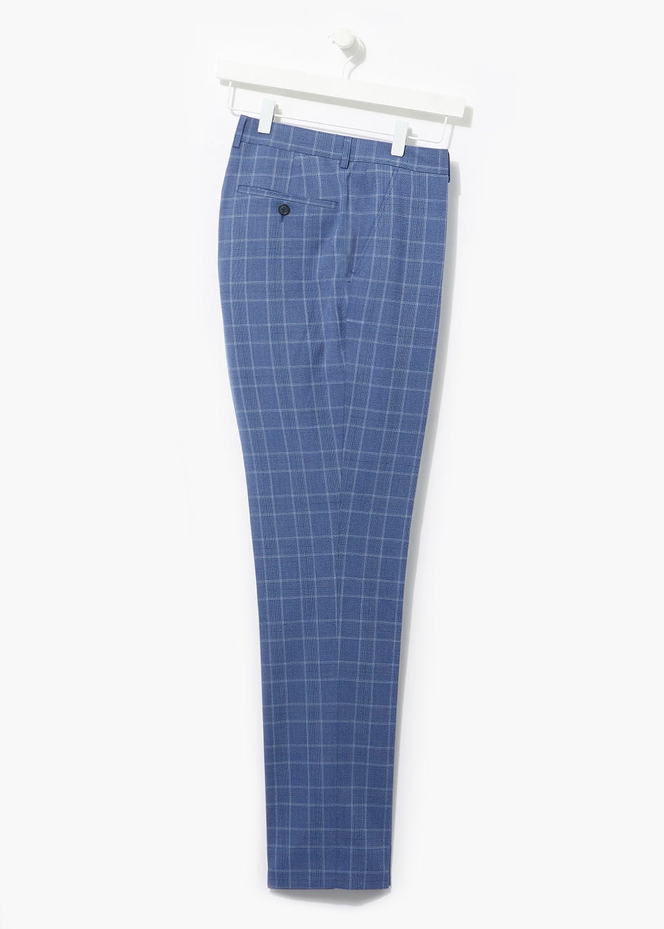 Modern Fit Blue Plaid 5 Pocket Pant - Benjamin's Menswear