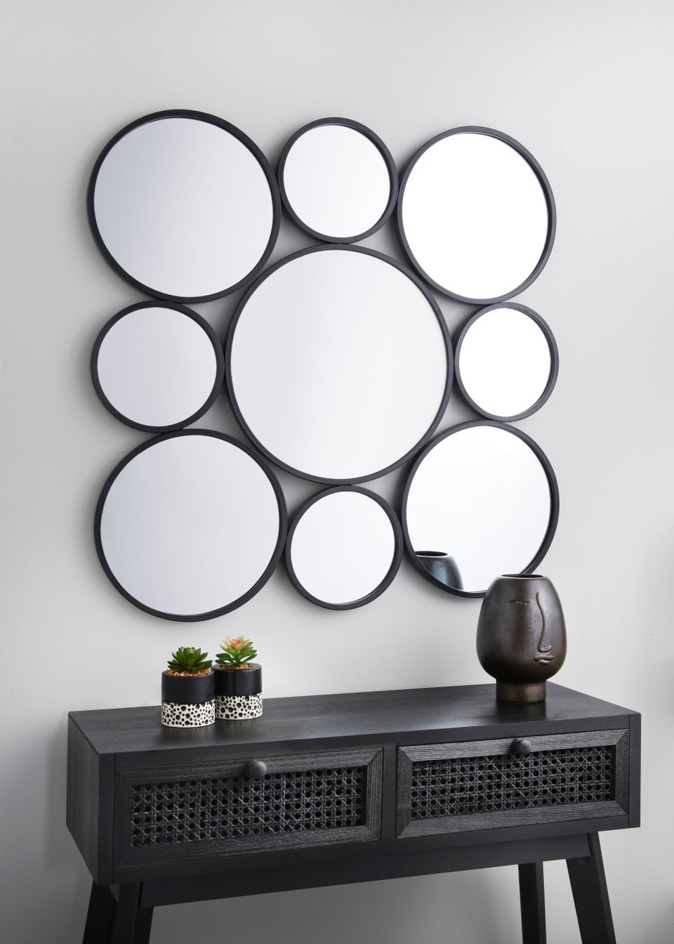 Black Bubble Mirror (80cm x 80cm)