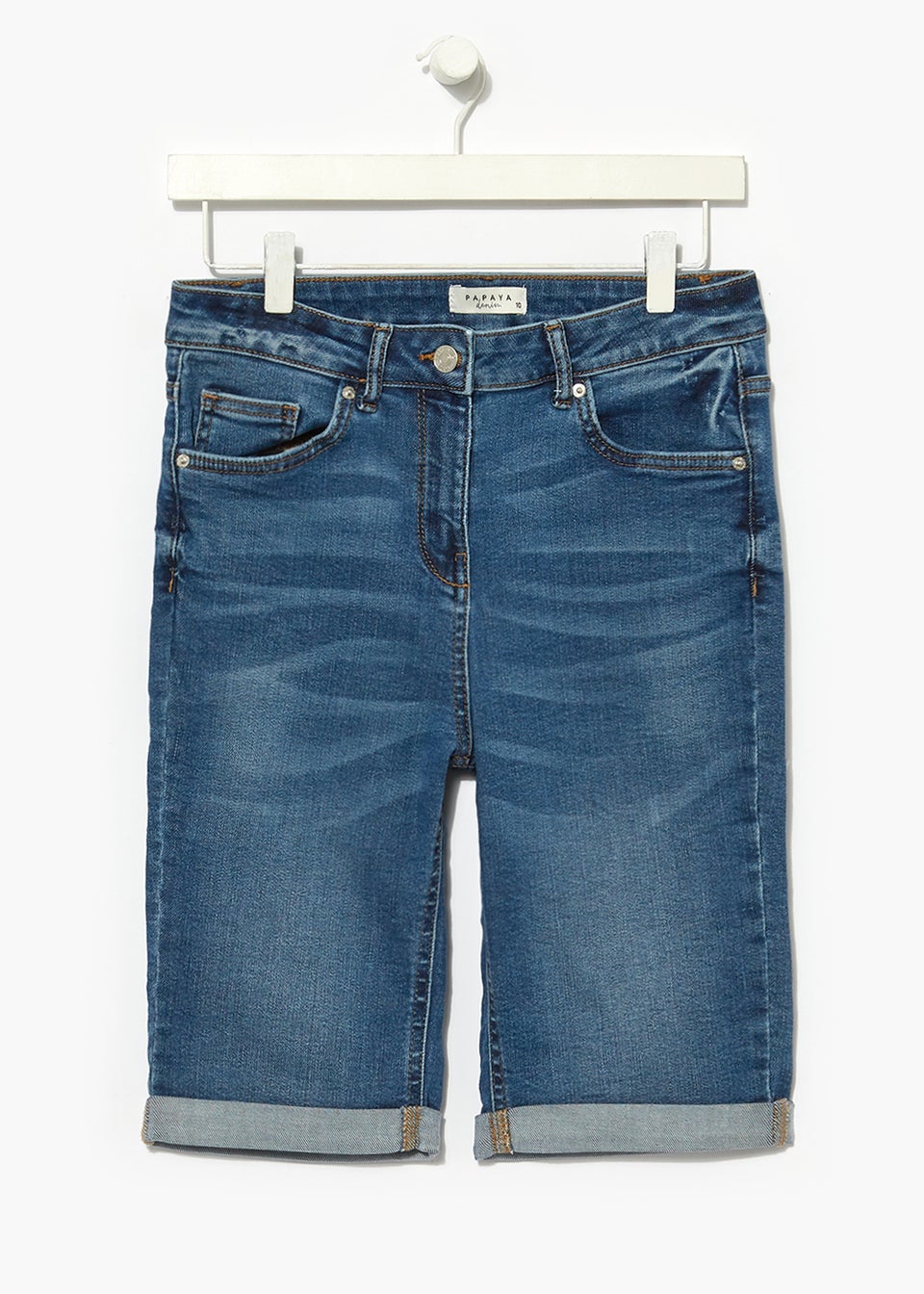 April Mid Wash Denim Bermuda Shorts - Matalan