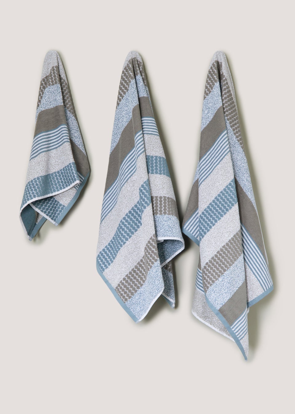 Blue Stripe 100% Cotton Towels