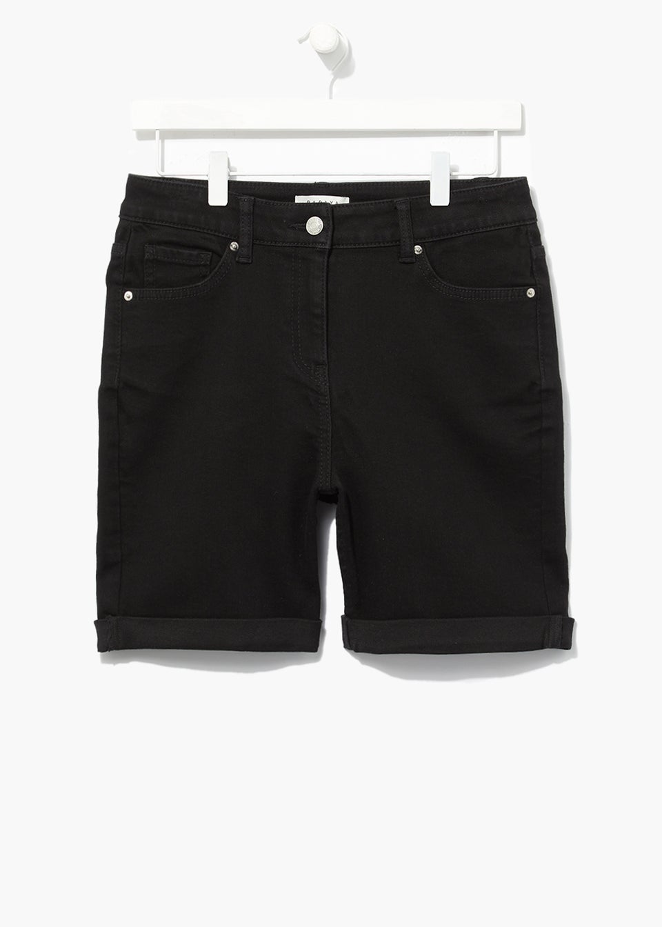 April Black Denim Shorts Matalan