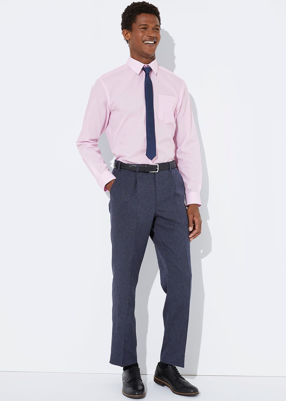 Taylor & Wright Pink Regular Fit Shirt & Tie Set