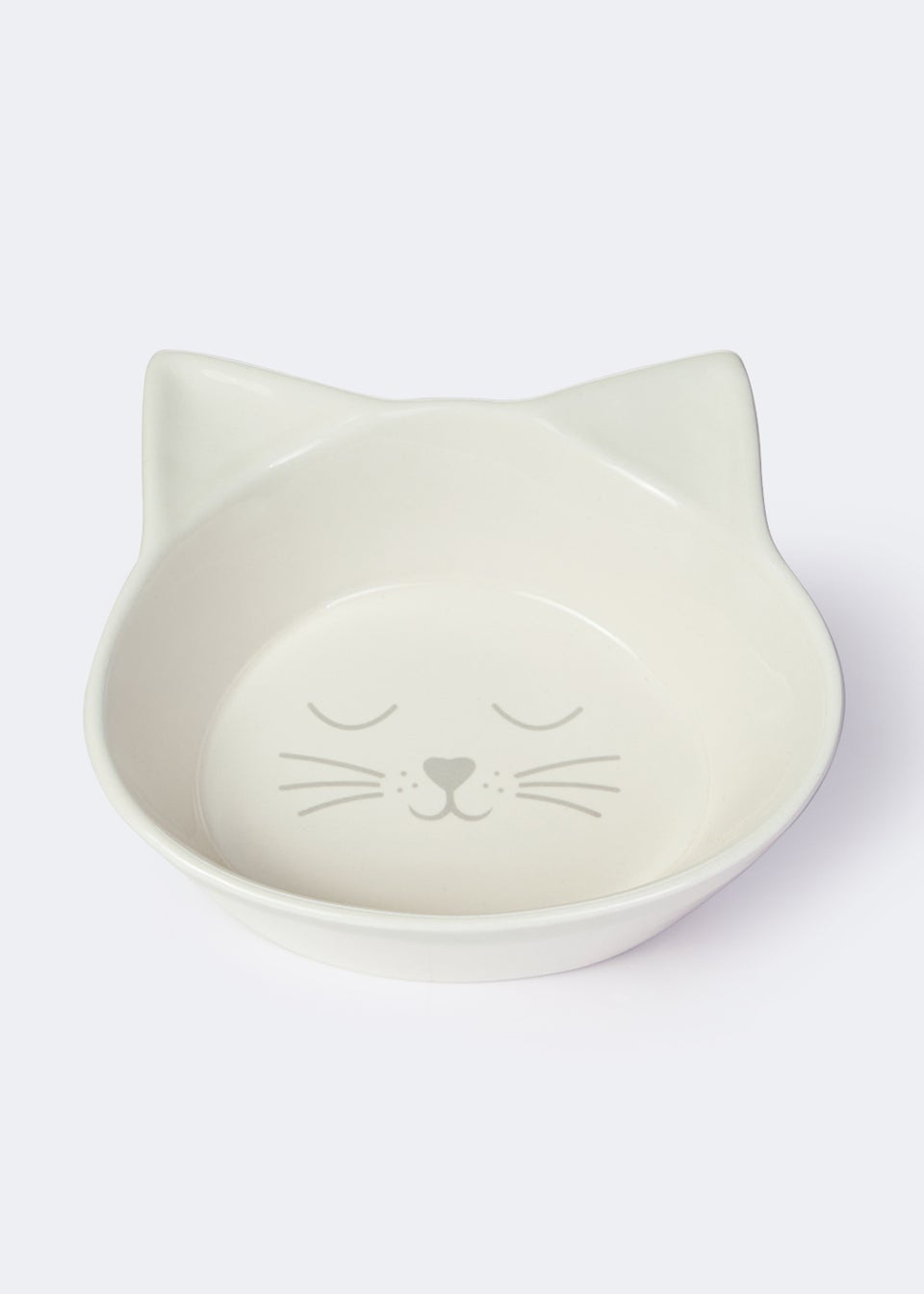 White Cat Face Ceramic Pet Bowl (21cm x 5cm)