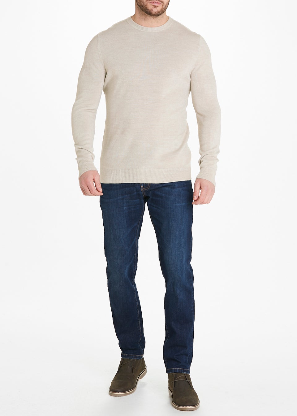 Stone Soft Touch Crew Neck Jumper